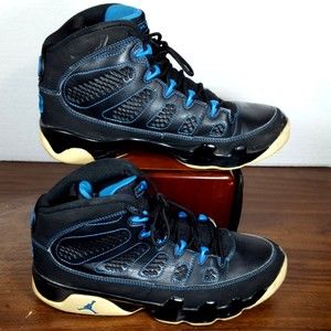 Air Jordan 9 Retro Photo Blue 2012 Mens Sz 8 302370-007 Black Sneakers Pre-Owned